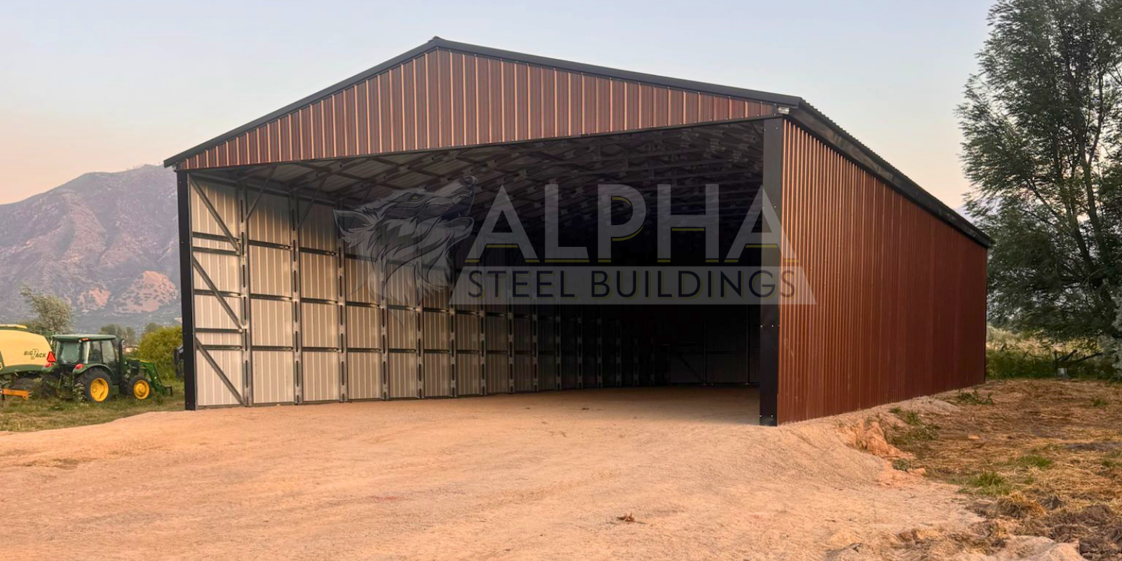 Completed steel building by Alpha Steel Buildings