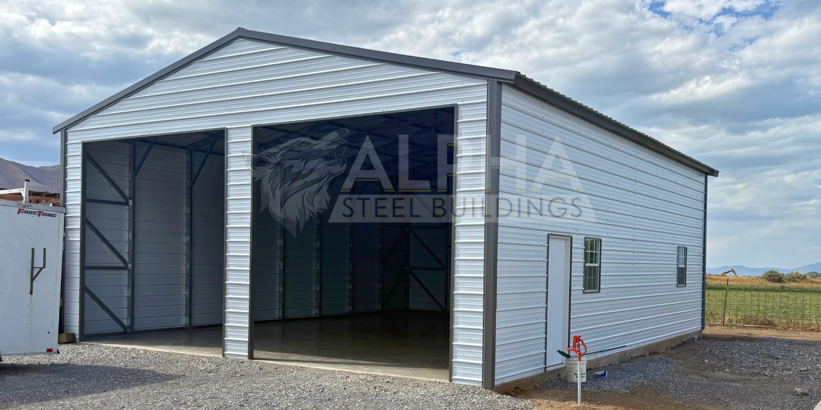 Completed steel building by Alpha Steel Buildings