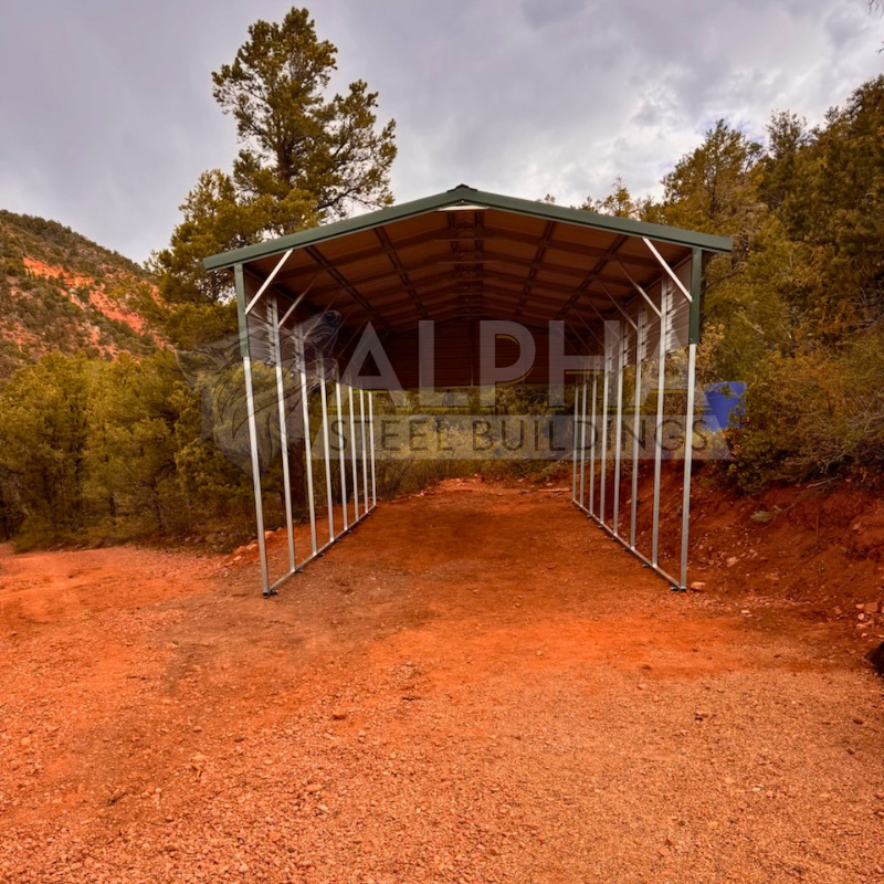 Completed steel building by Alpha Steel Buildings