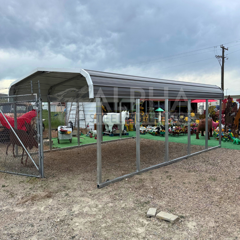 Completed steel building by Alpha Steel Buildings