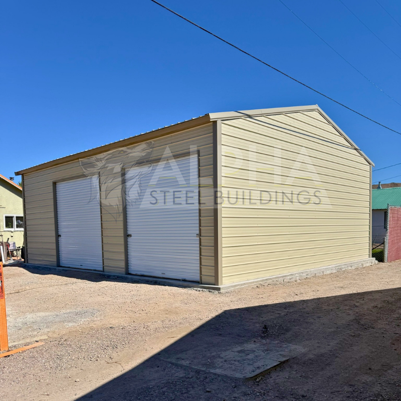 Completed steel building by Alpha Steel Buildings