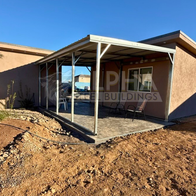 Completed steel building by Alpha Steel Buildings