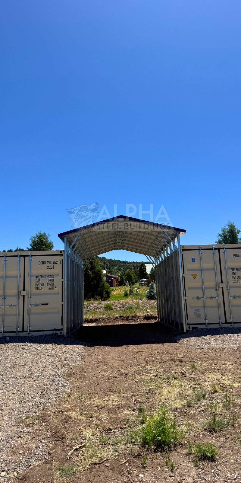 Completed steel building by Alpha Steel Buildings